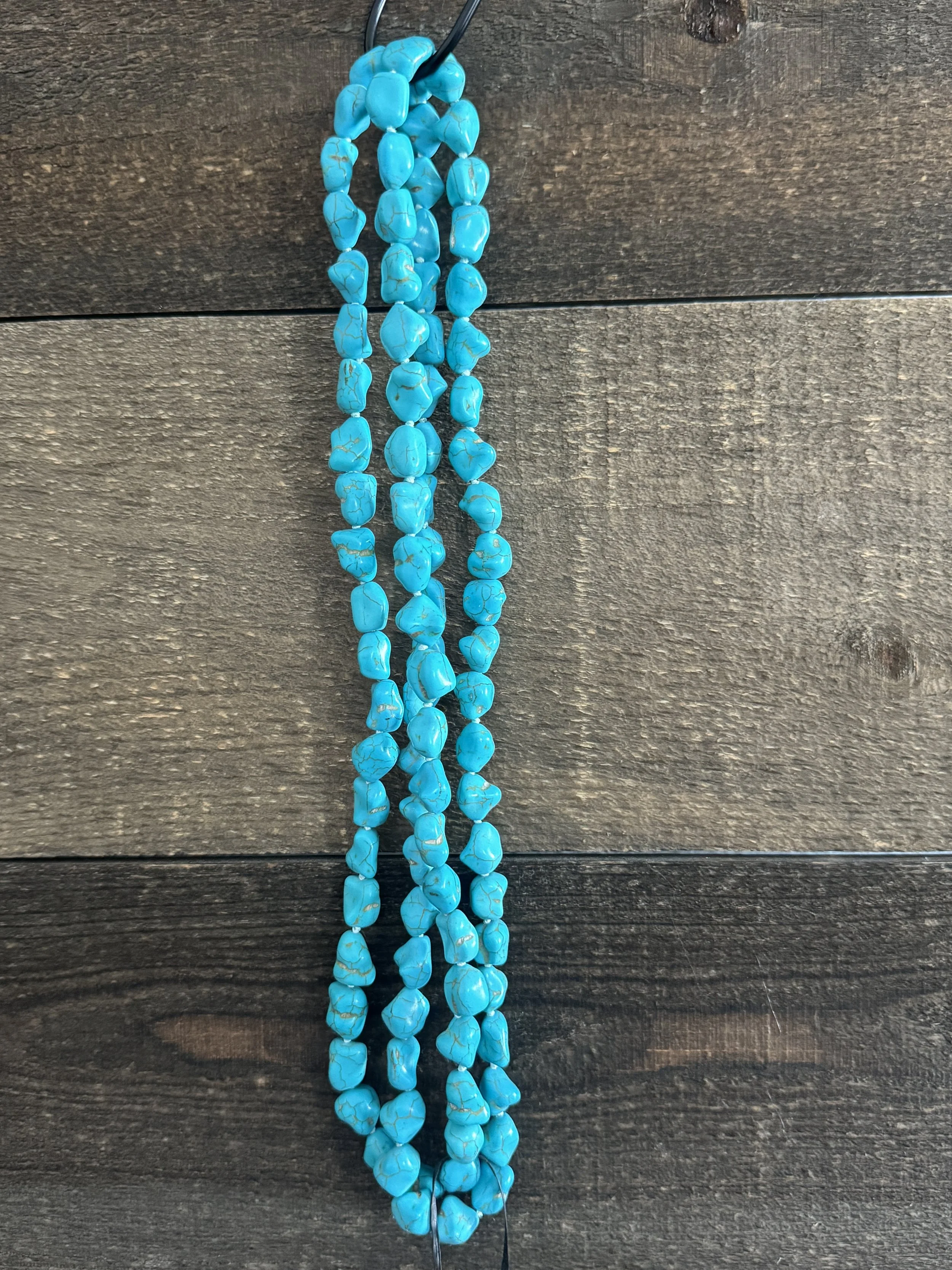 Chunky Turquoise Long Layered Western Inspired Necklace