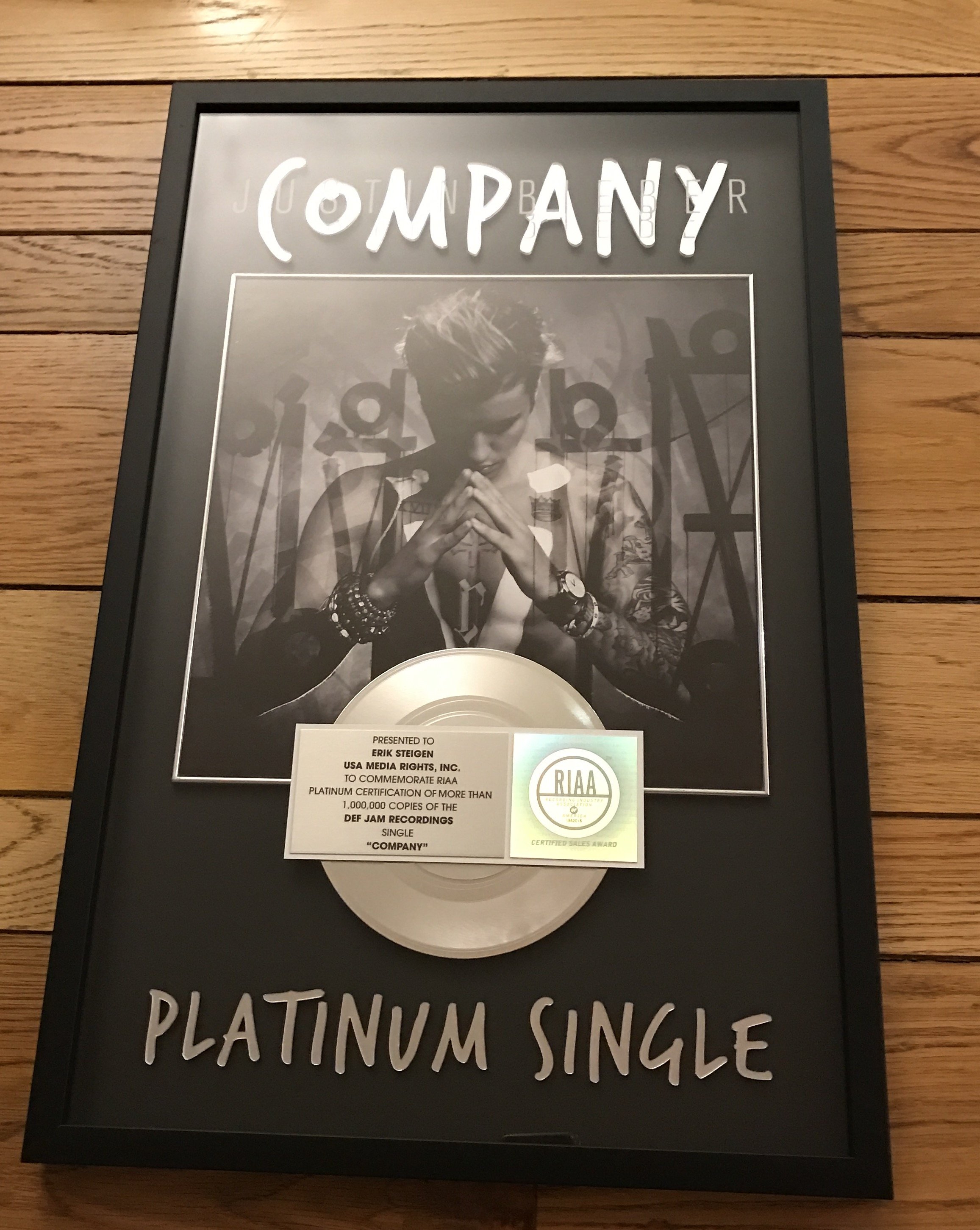 Justin Bieber Company plaque.jpg