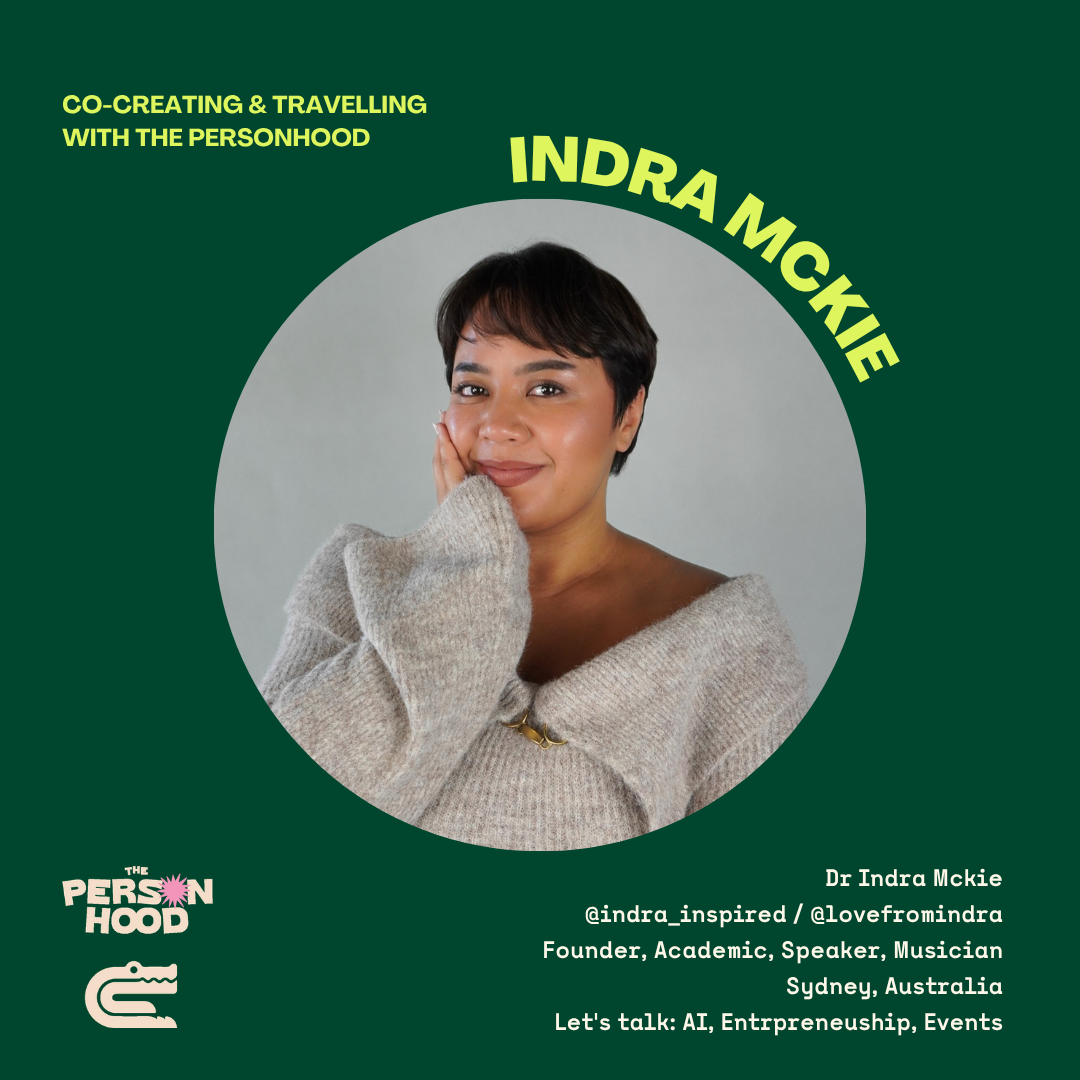 A promotional graphic featuring Dr Indra