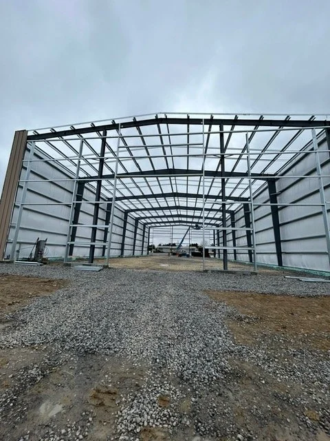 Framing structure of a building under construction