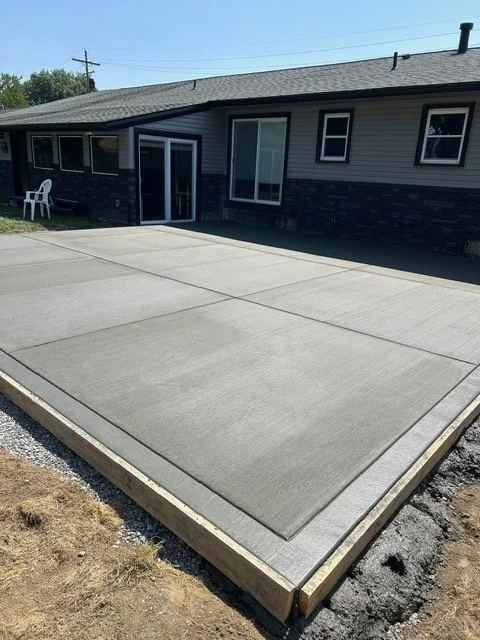 Newly finished concrete patio 