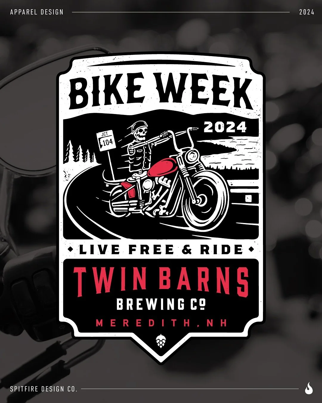 Bikes &amp; Beers 🍻 Doesn&rsquo;t get much better than that 
-
Fun one we designed for @twinbarnsbrew last year for Laconia Bike Week
-
#illustration #appareldesigns #branding #print #apparel #graphicdesign #bikeweek #laconiabikeweek #chopper #skull