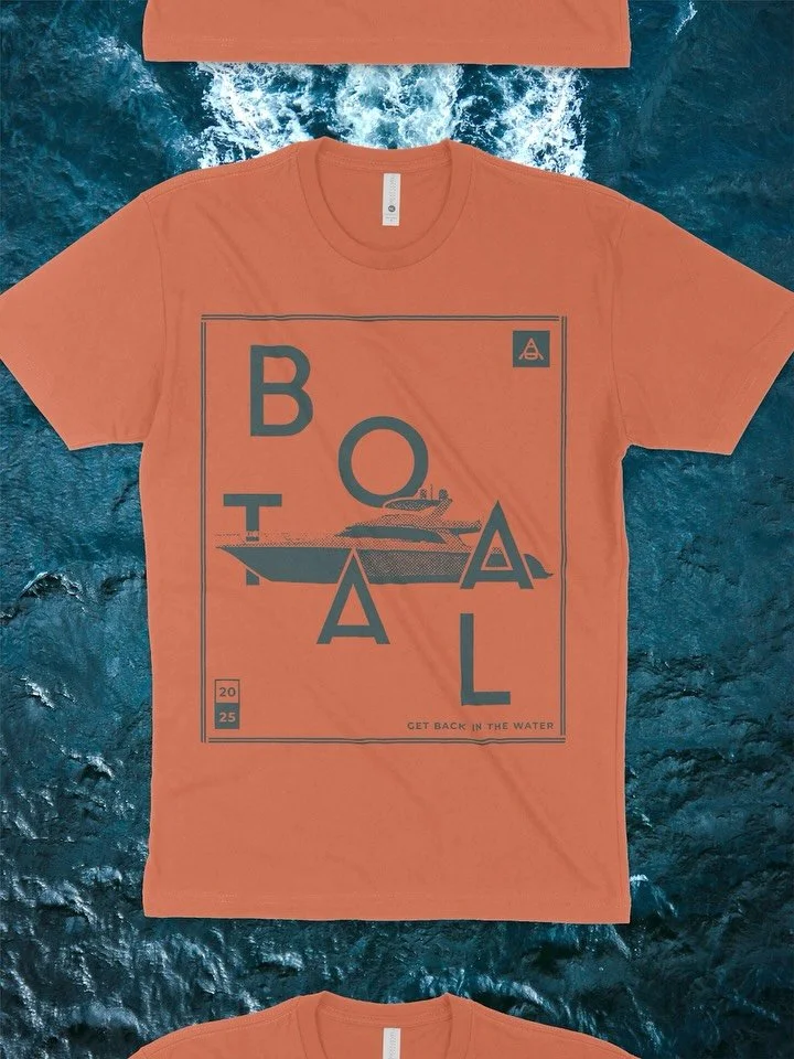 AHOY Captain 🛥️

I&rsquo;d love to be on a boat surrounded by tropical water right about now, so here&rsquo;s some apparel work we did this year for @boatalapp . 

We were tasked with delivering 2 shirt options intended for employees and tradeshow s