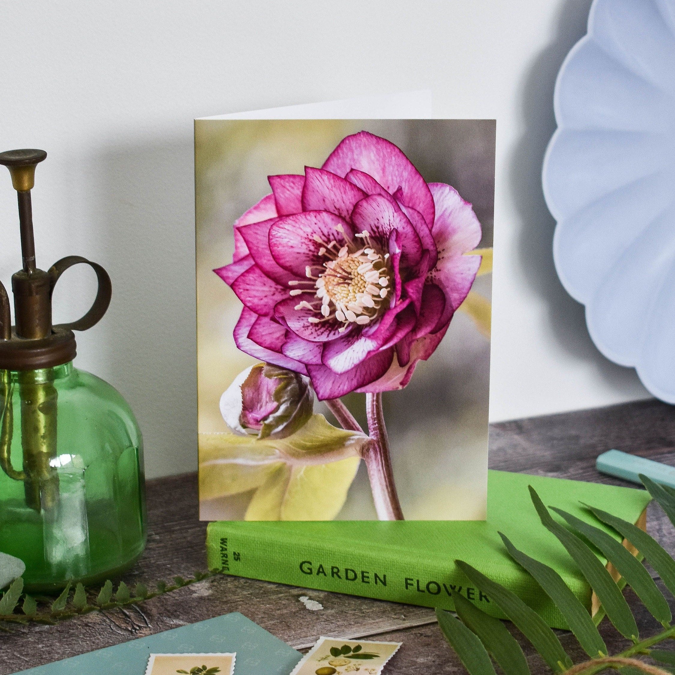 Marina Walker Hellebore blank floral greeting card