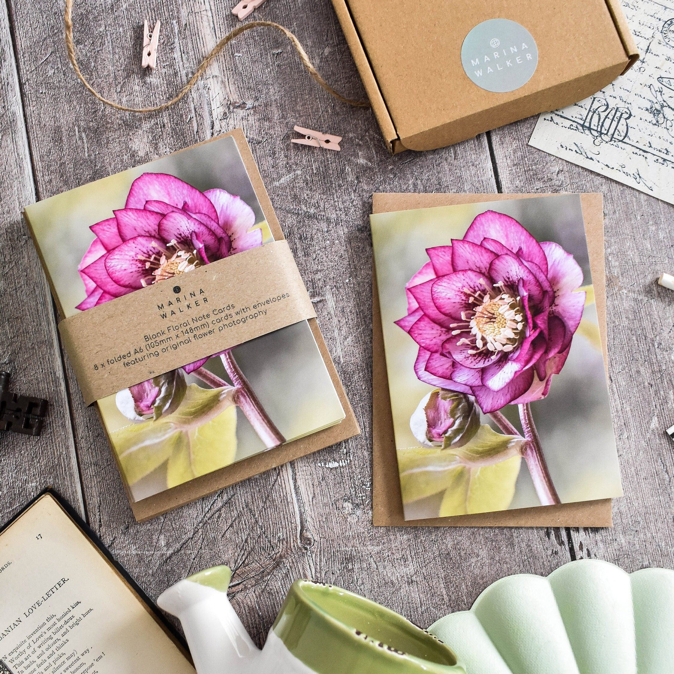 Marina Walker Hellebore blank floral greeting card