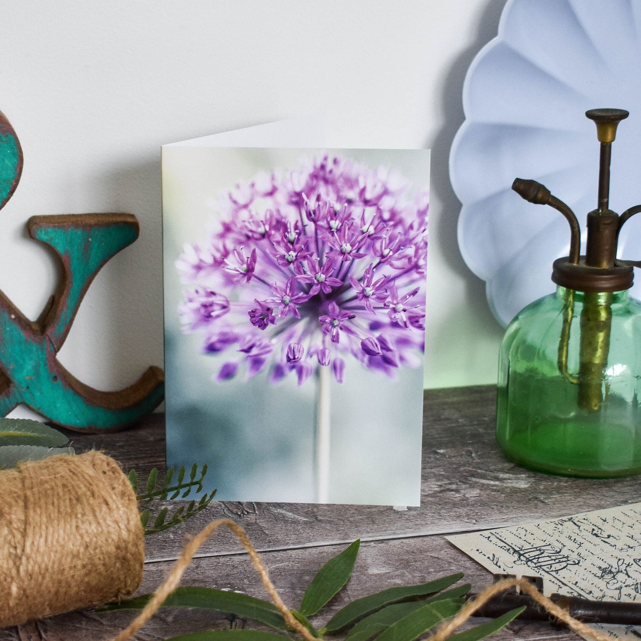 Marina Walker Allium floral blank greeting card