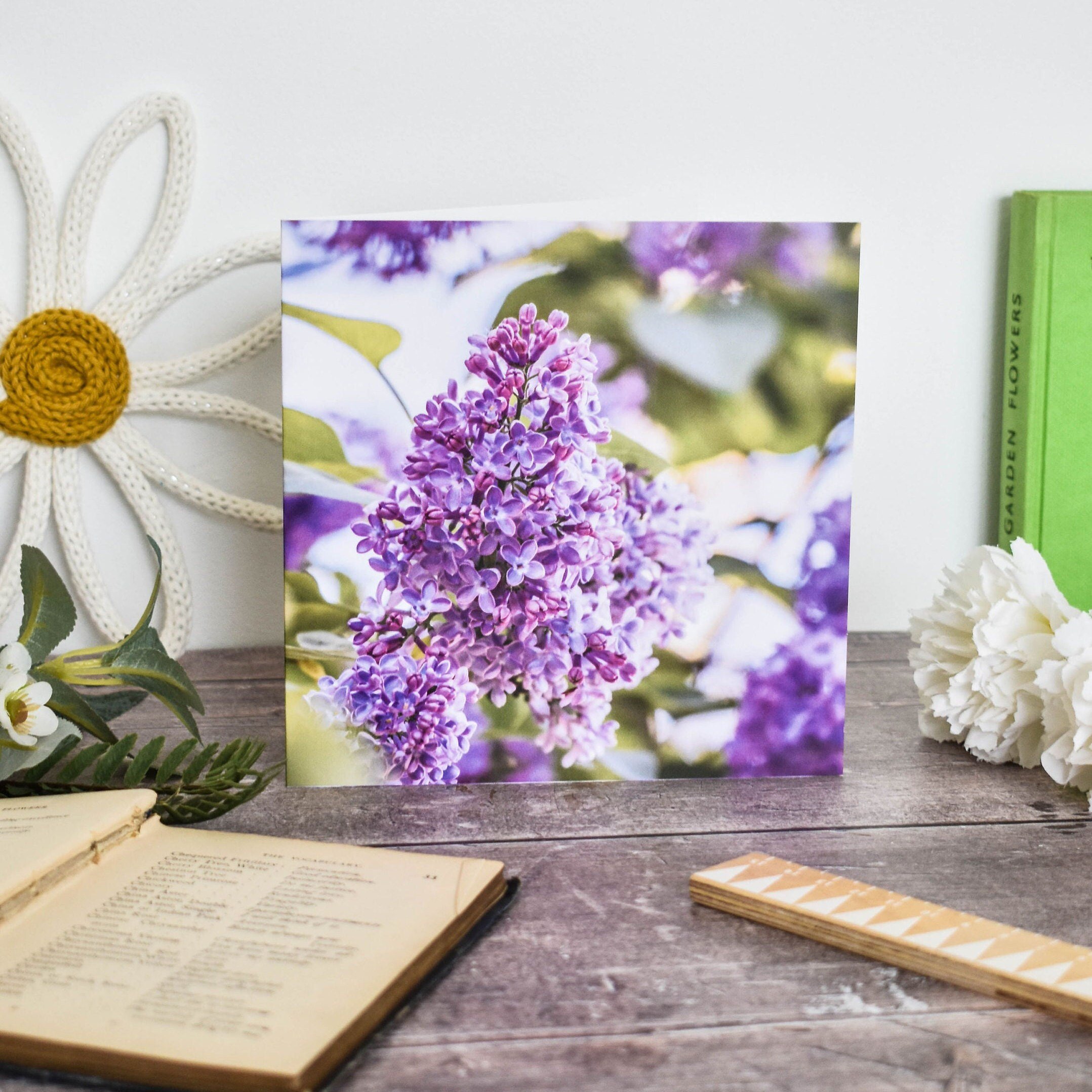 Marina Walker Lilac blossom floral blank greeting card