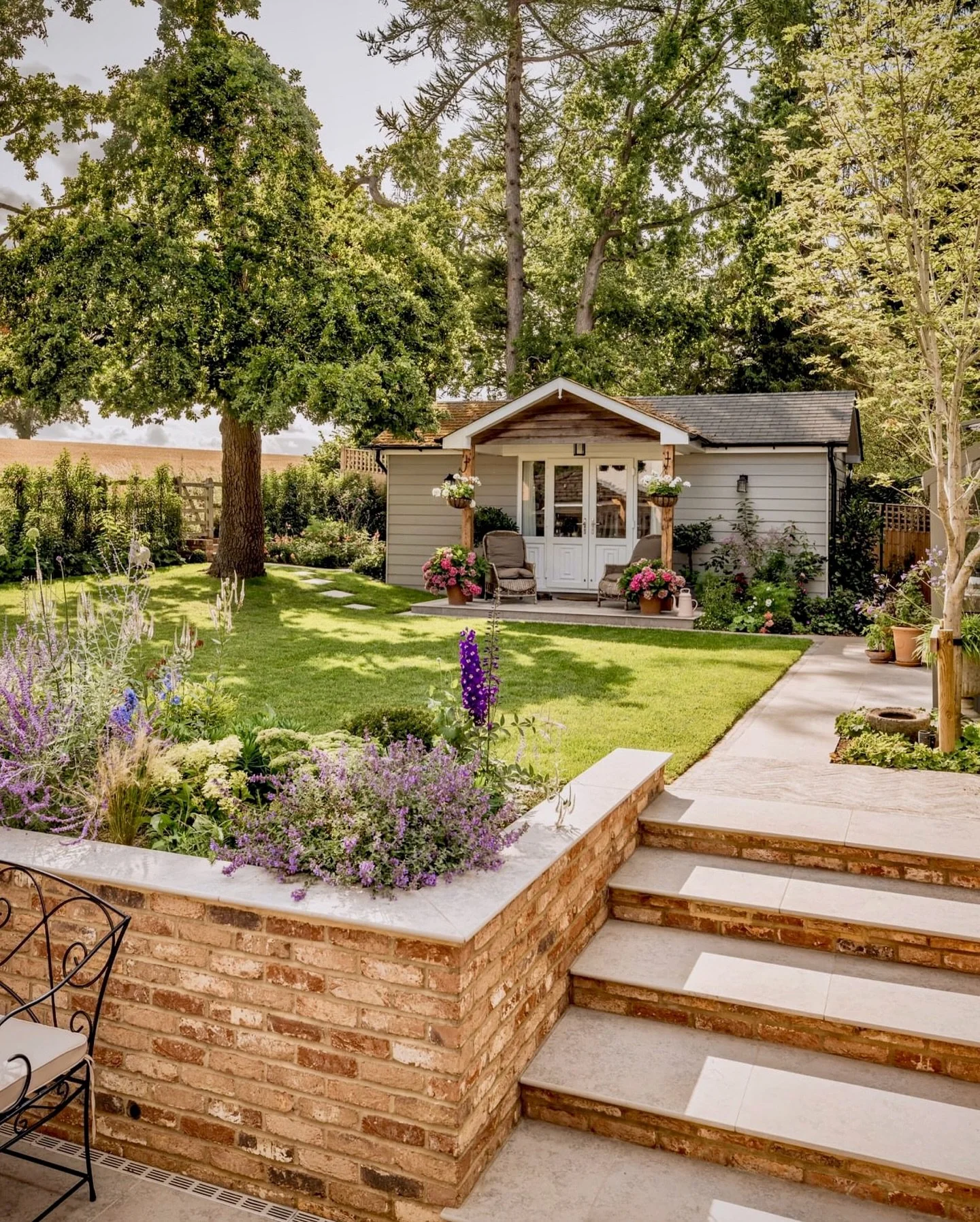 Some highlights from a recent Hertfordshire shoot. This garden backs onto open fields and was glowing in the late afternoon light. The new pergola over the patio &mdash; already beginning to frame wisteria &mdash; is a gorgeous addition, making the t