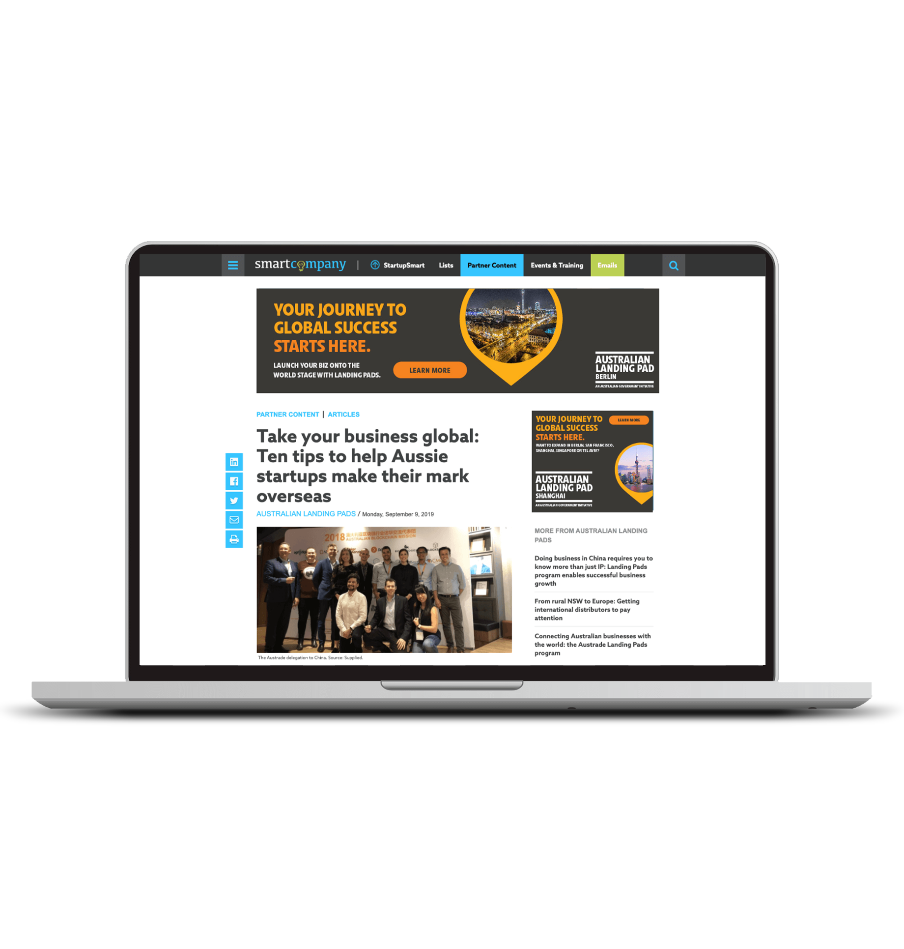 Austrade Landing Pads — Content Smith