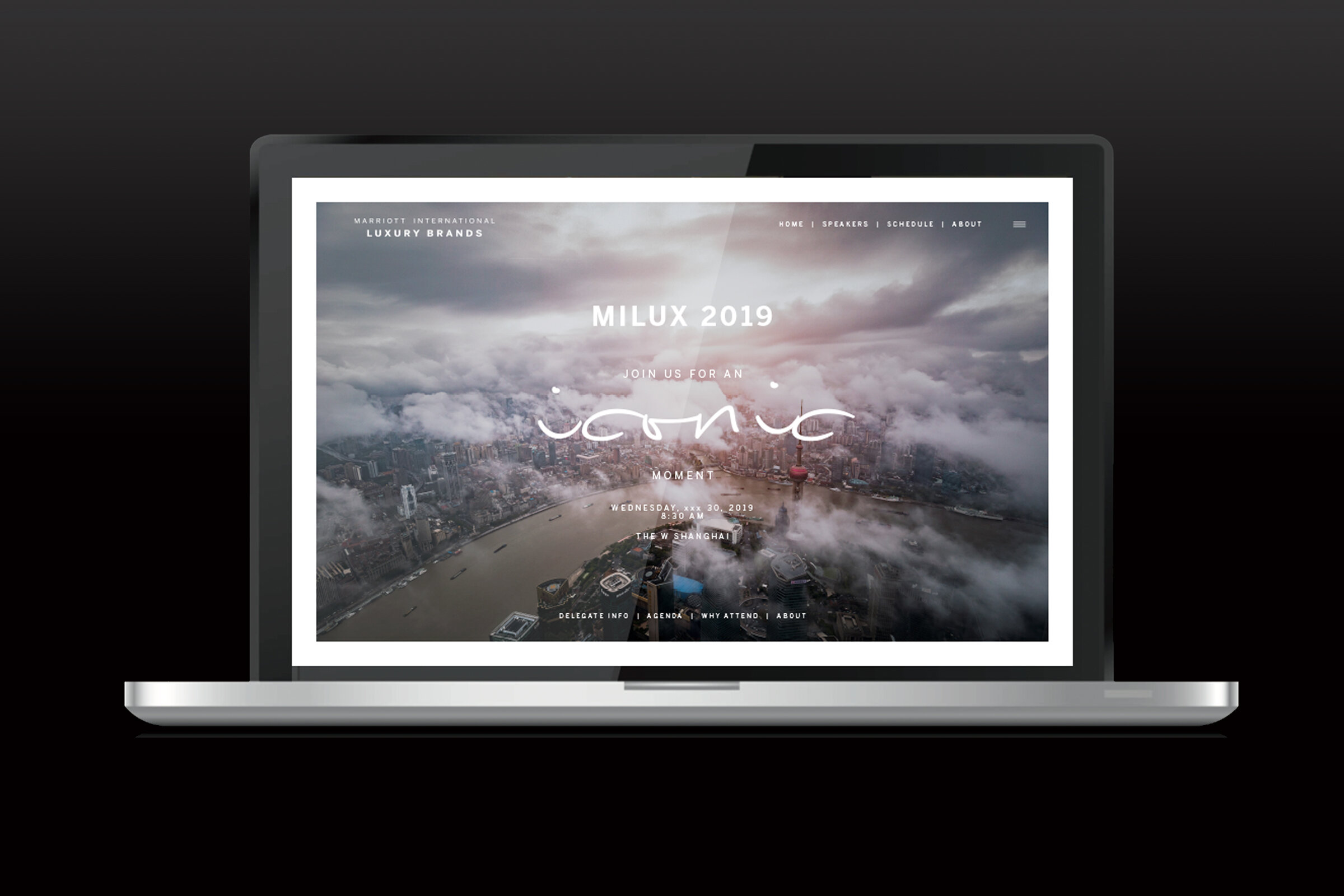 Event web site home screen