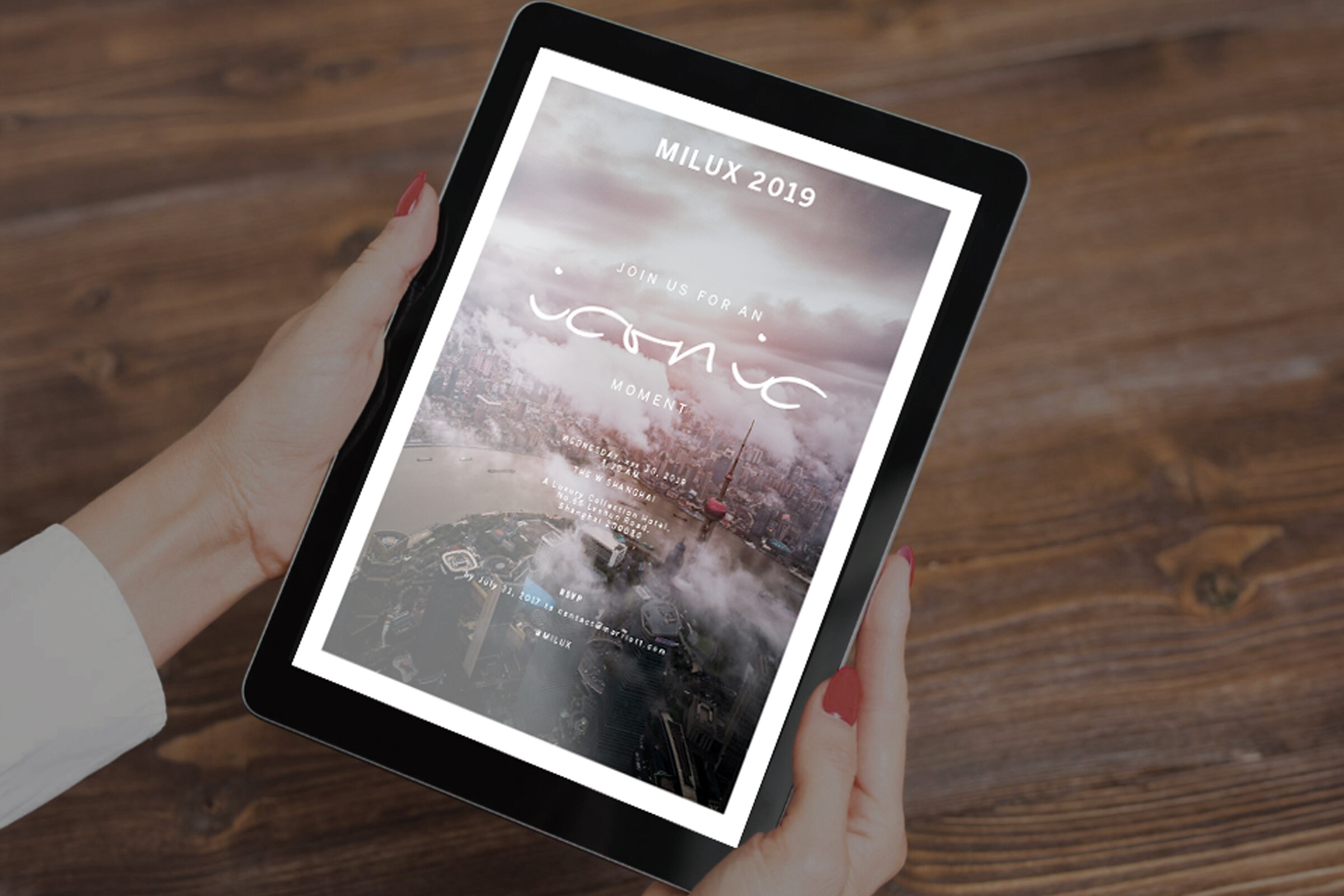 Event invite - tablet version
