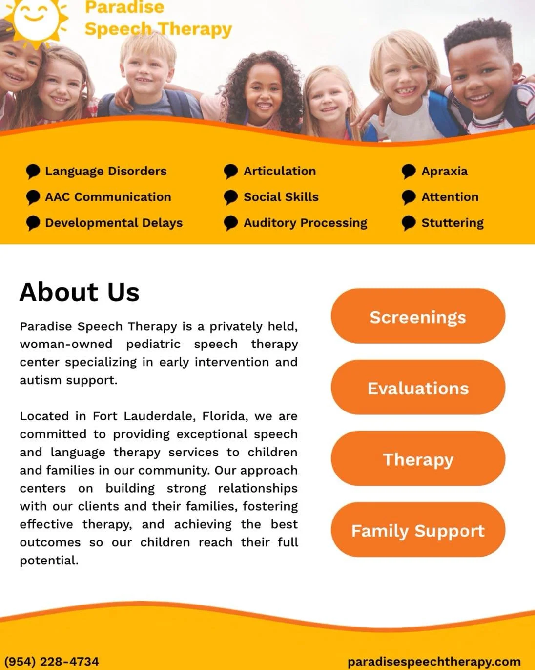 At Paradise Speech Therapy🌞, we believe every child has a voice worth celebrating!
From screenings to therapy, we specialize in early intervention, autism support, and helping children reach their full potential through personalized, compassionate c
