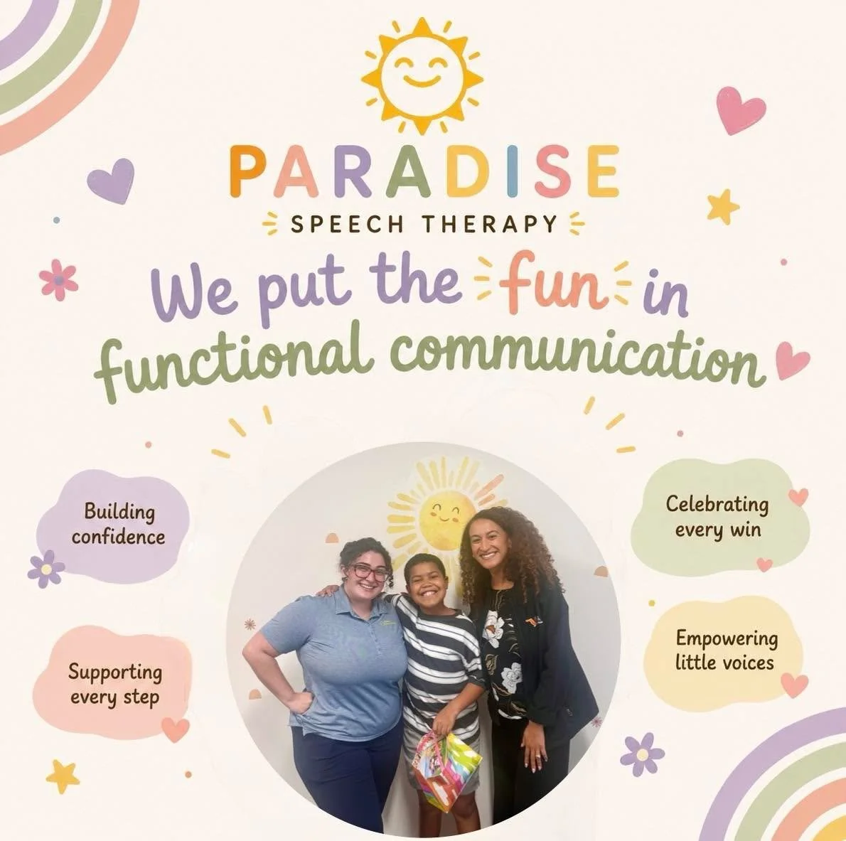 ✨ We put the FUN in functional communication! 🌞 

At Paradise Speech Therapy, we use engaging, and meaningful activities to help our children build real-life communication skills while having fun along the way. 💛

Because the best learning happens 