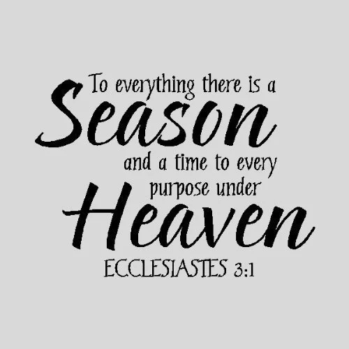 TO EVERYTHING THERE IS A SEASON