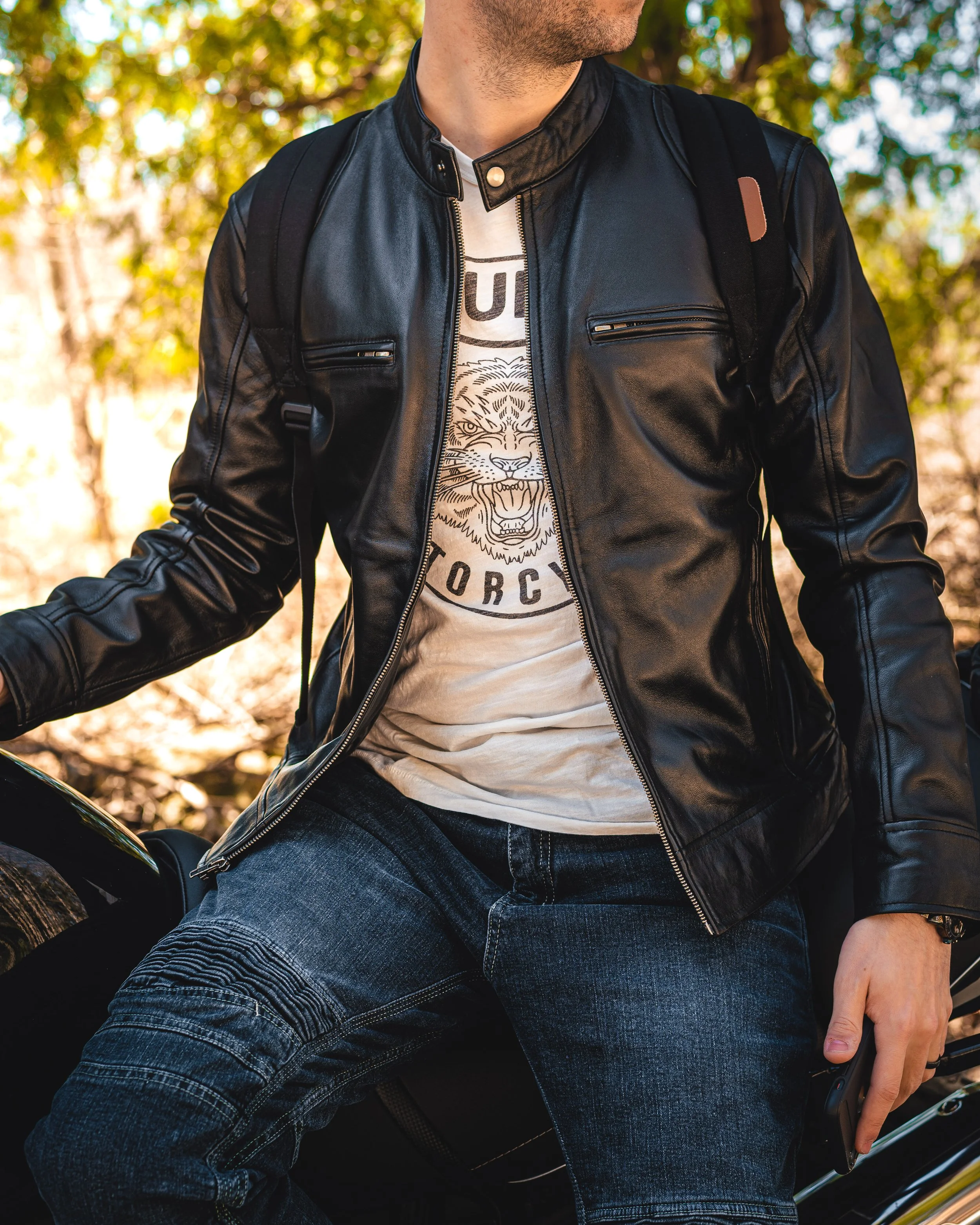 leather jacket product photography