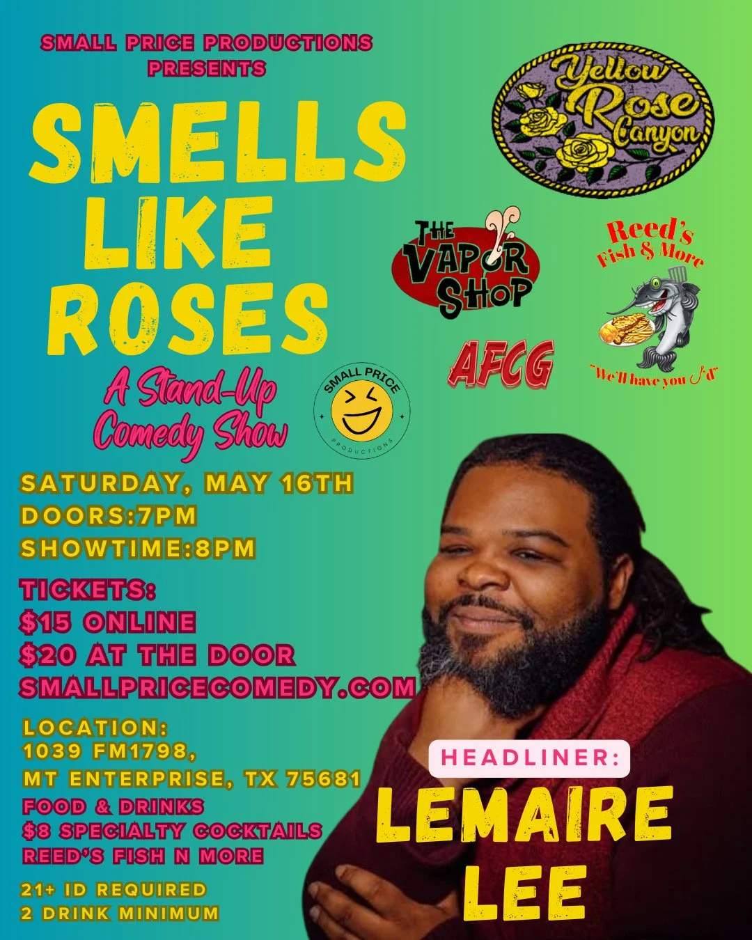 Smells Like Roses Comedy Night – MAY 16th 2026 | Yellow Rose Canyon