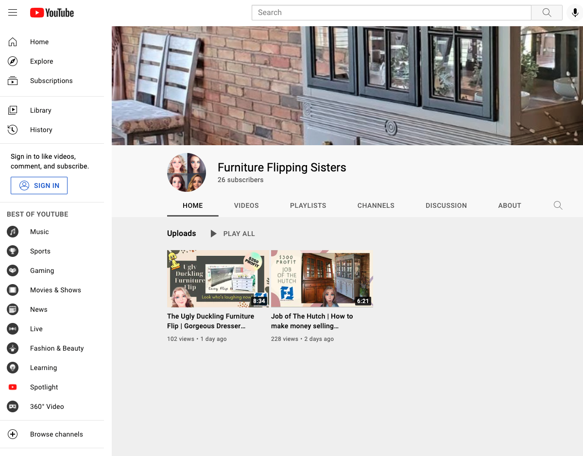 Furniture Flipping Sisters YouTube Channel