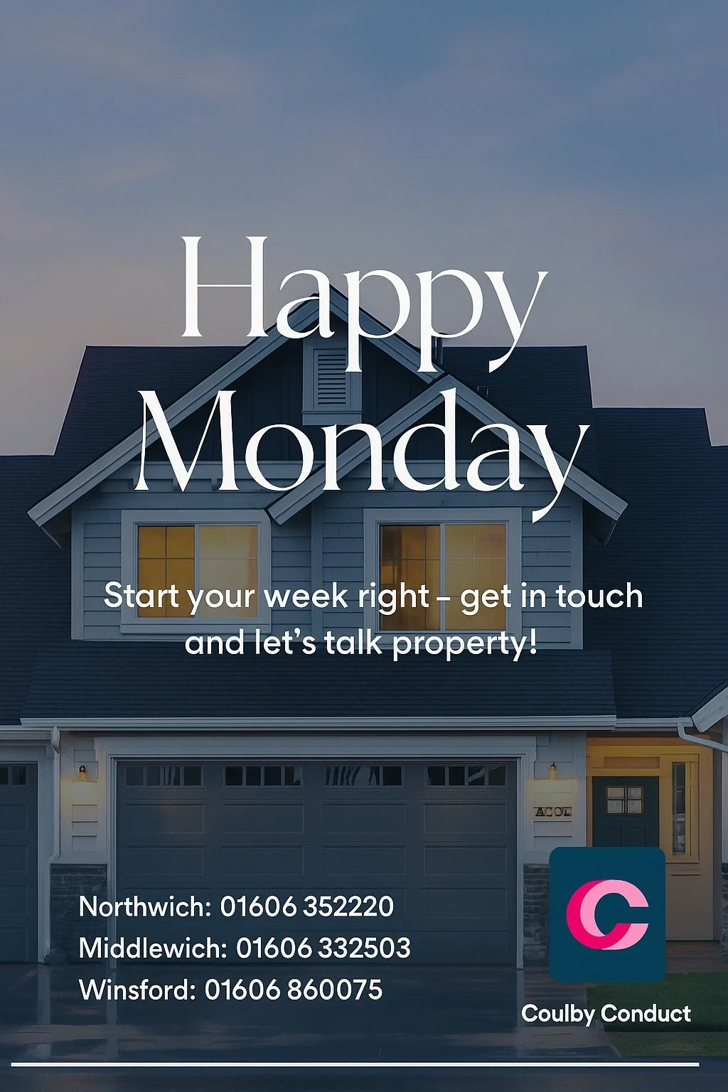 🌤️ Happy Monday from Coulby Conduct! 🌤️

A new week means new beginnings &mdash; and possibly a new home! 🏡

Whether you&rsquo;re thinking about selling, buying, or renting, our friendly local team is here to make your move smooth, simple, and str