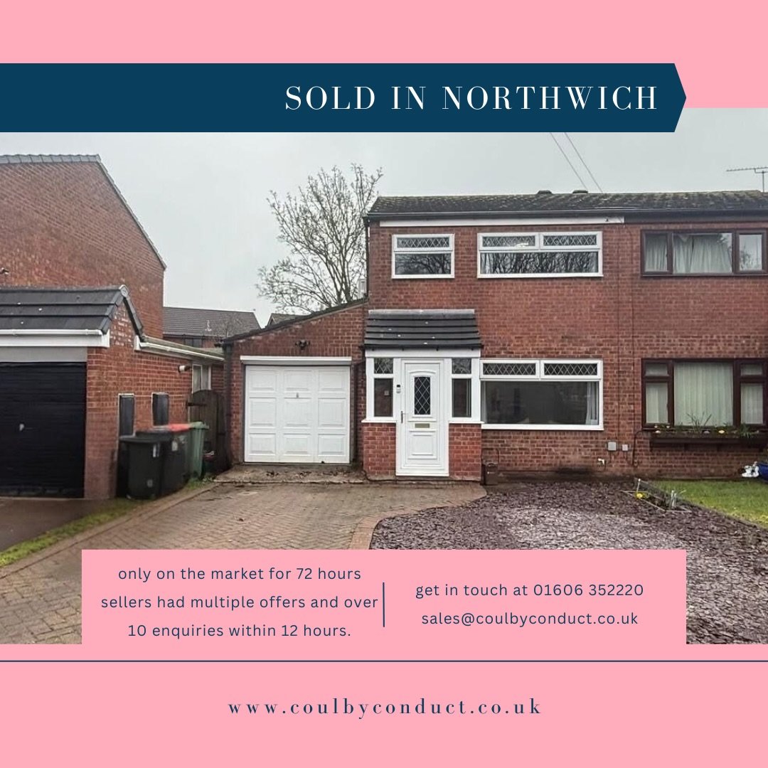 🚀 SOLD IN 72 HOURS WITH MULTIPLE OFFERS! 🚀 If you&rsquo;re thinking of selling in Northwich, Cheshire, we&rsquo;ve just set a new standard! Don&rsquo;t miss out on this level of success. Call us NOW on 01606 352220 to arrange your FREE valuation an
