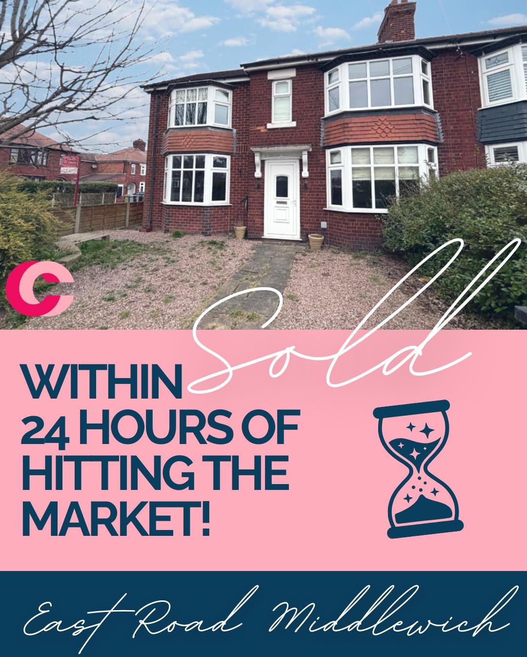 🚀 SOLD IN 24 HOURS 🚀 

If you&rsquo;re thinking of selling in Middlewich, Cheshire, we&rsquo;ve just set a new standard! Don&rsquo;t miss out on this level of success. Call us NOW on 01606 832503 to arrange your FREE valuation and let&rsquo;s make 