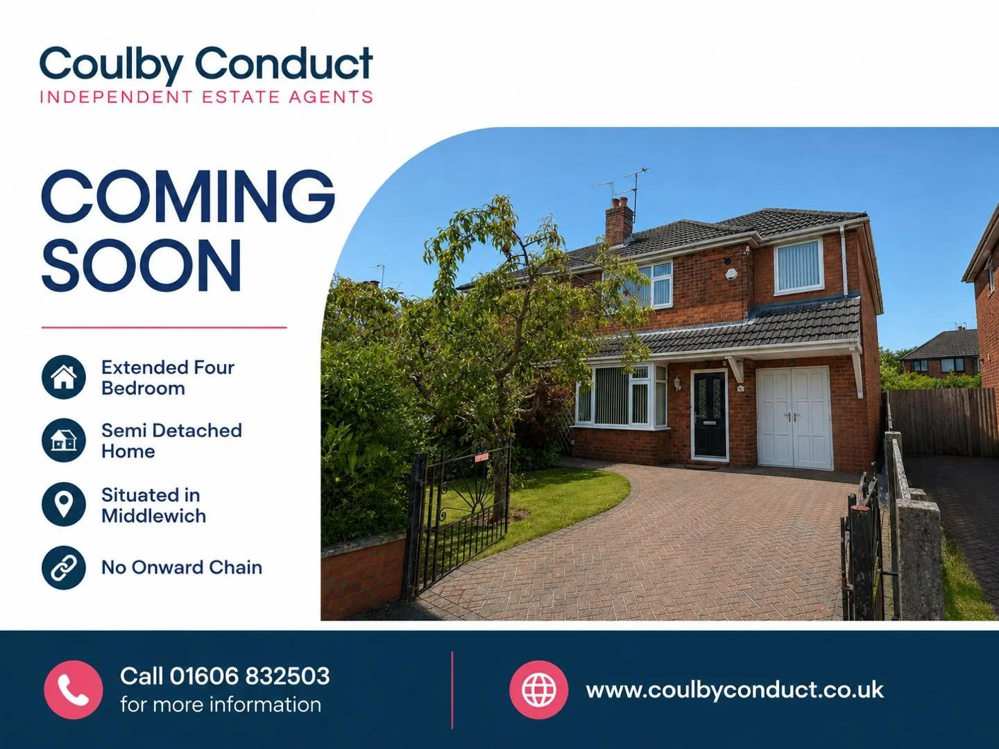 👀 Keep your eyes peeled 👀
🏡 Launching early next week 🏡
📍An extended semi detached home in Middlewich 📍
☎️ Call now to arrange your priority viewing ☎️ #viewing #viewingrecommended #MiddlewichProperty #LocalEstateAgent #CoulbyConduct