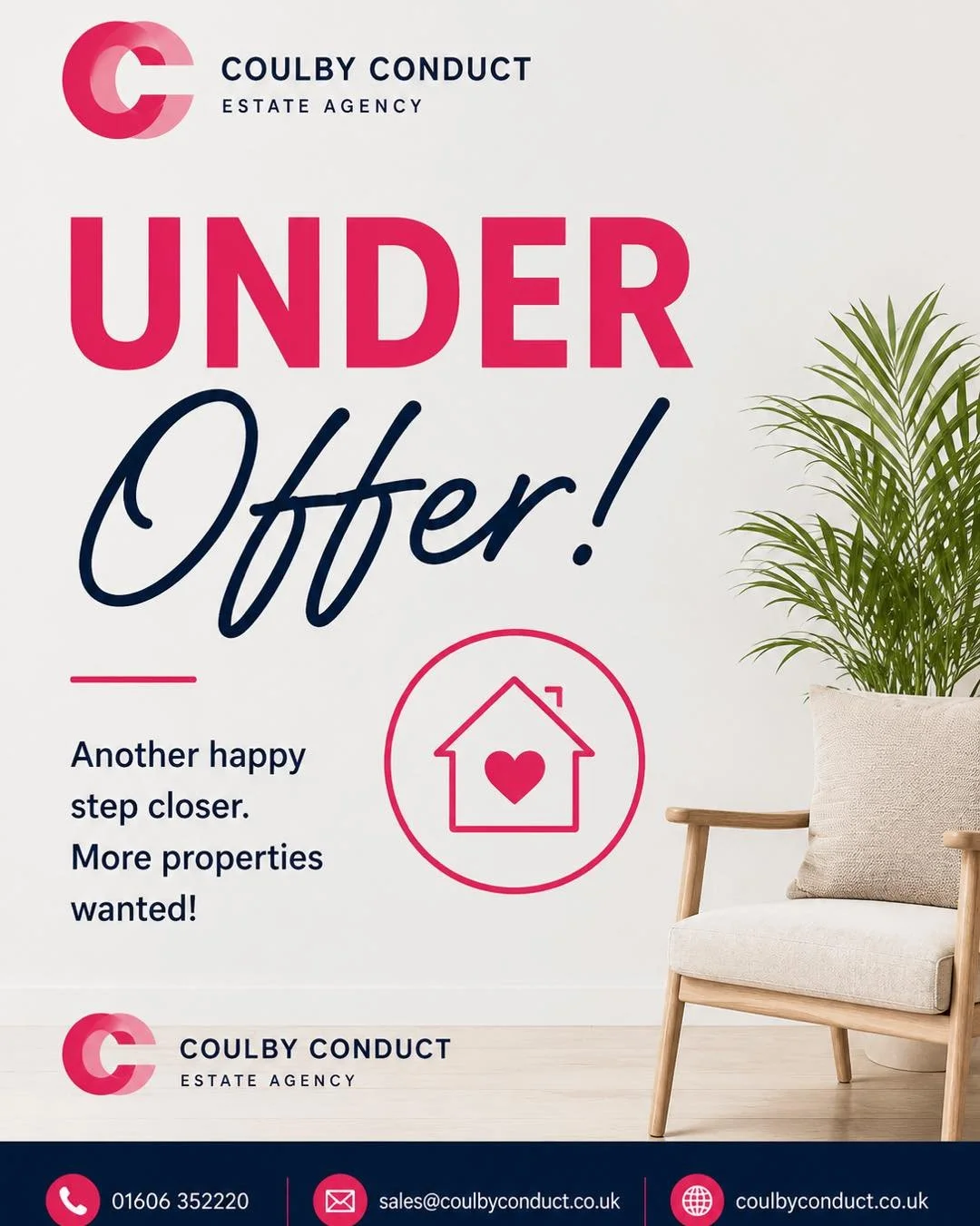 🎉 UNDER OFFER 🎉

Another property successfully agreed and another happy seller one step closer to their next move.

Demand remains strong, and we&rsquo;re still working with buyers actively looking for homes across Northwich, Middlewich and the sur