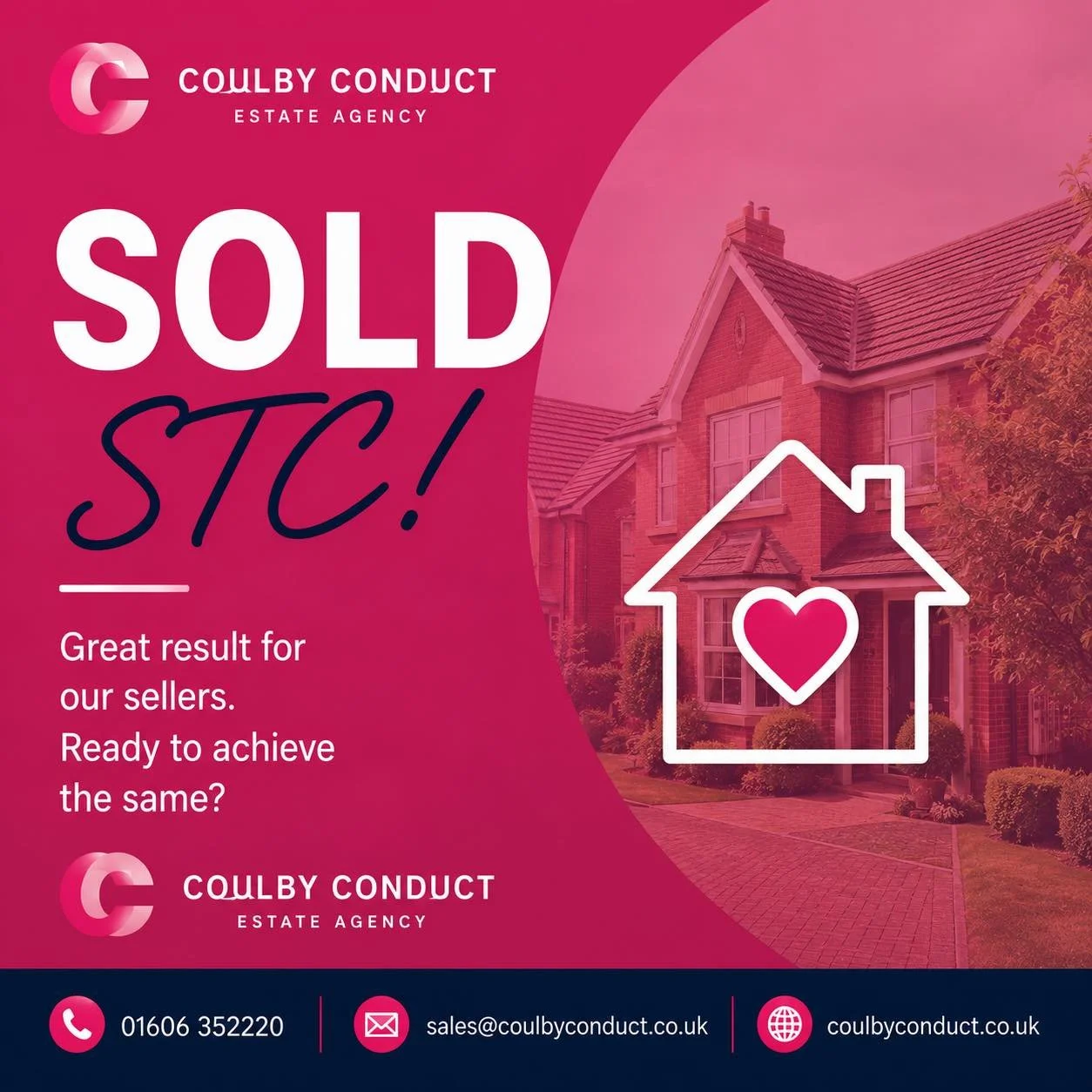 🎉 SOLD STC 🎉

Another fantastic result for our sellers and another successful move agreed.

Achieving the best possible price and finding the right buyer is what we do best, and we&rsquo;re delighted to have secured another sale.

Thinking of selli