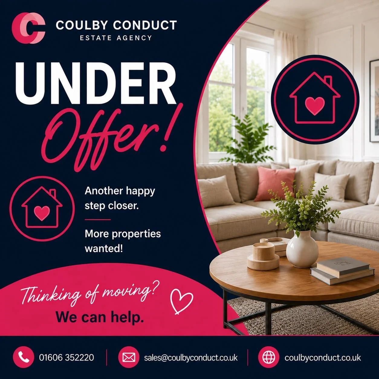 🎉 UNDER OFFER! 🎉

Another successful sale agreed and another happy client one step closer to moving.

Demand for homes across Northwich and the surrounding areas remains strong, and we&rsquo;re still working with motivated buyers actively looking f