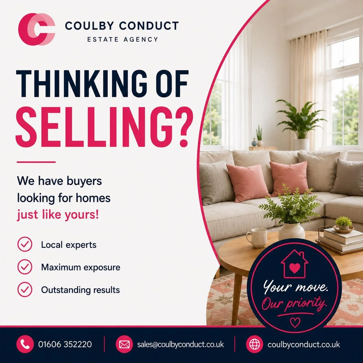🏡 THINKING OF SELLING? 🏡

The market is moving, and we have motivated buyers actively looking for homes just like yours.

✅ Local experts
✅ Maximum exposure
✅ Outstanding results

If you&rsquo;re considering a move, now could be the perfect time to