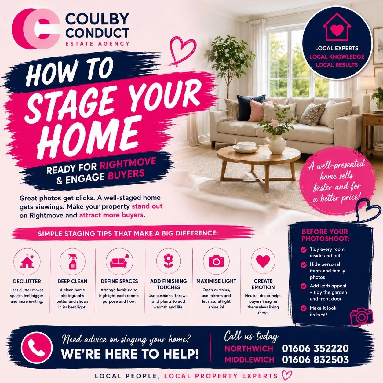 🏡 WANT MORE VIEWINGS? START WITH GREAT PRESENTATION! 📸

When buyers are scrolling through Rightmove, first impressions count.

A clean, bright and well-presented home can make all the difference between someone scrolling past and someone booking a 