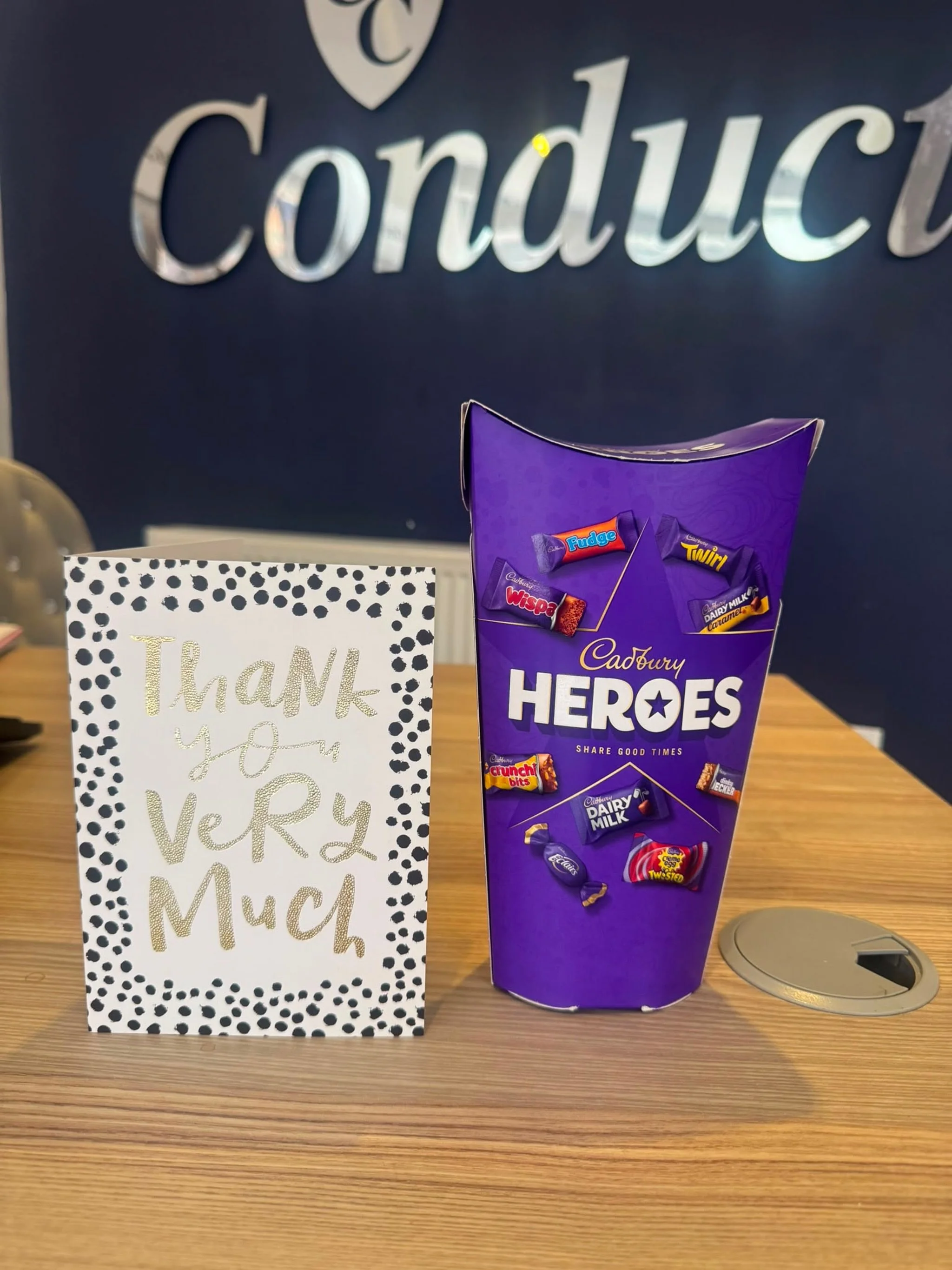 Lovely card and chocolates from our buyer today, following completion yesterday 🙈🥳