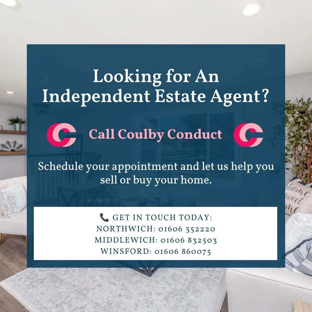 🏡 Moving home? Make your move with Coulby Conduct! 💗

Looking for an independent estate agent who truly cares? We&rsquo;re here to help you buy, sell and move with confidence. ✨

📞 Northwich | Middlewich | Winsford
Get in touch today and let&rsquo