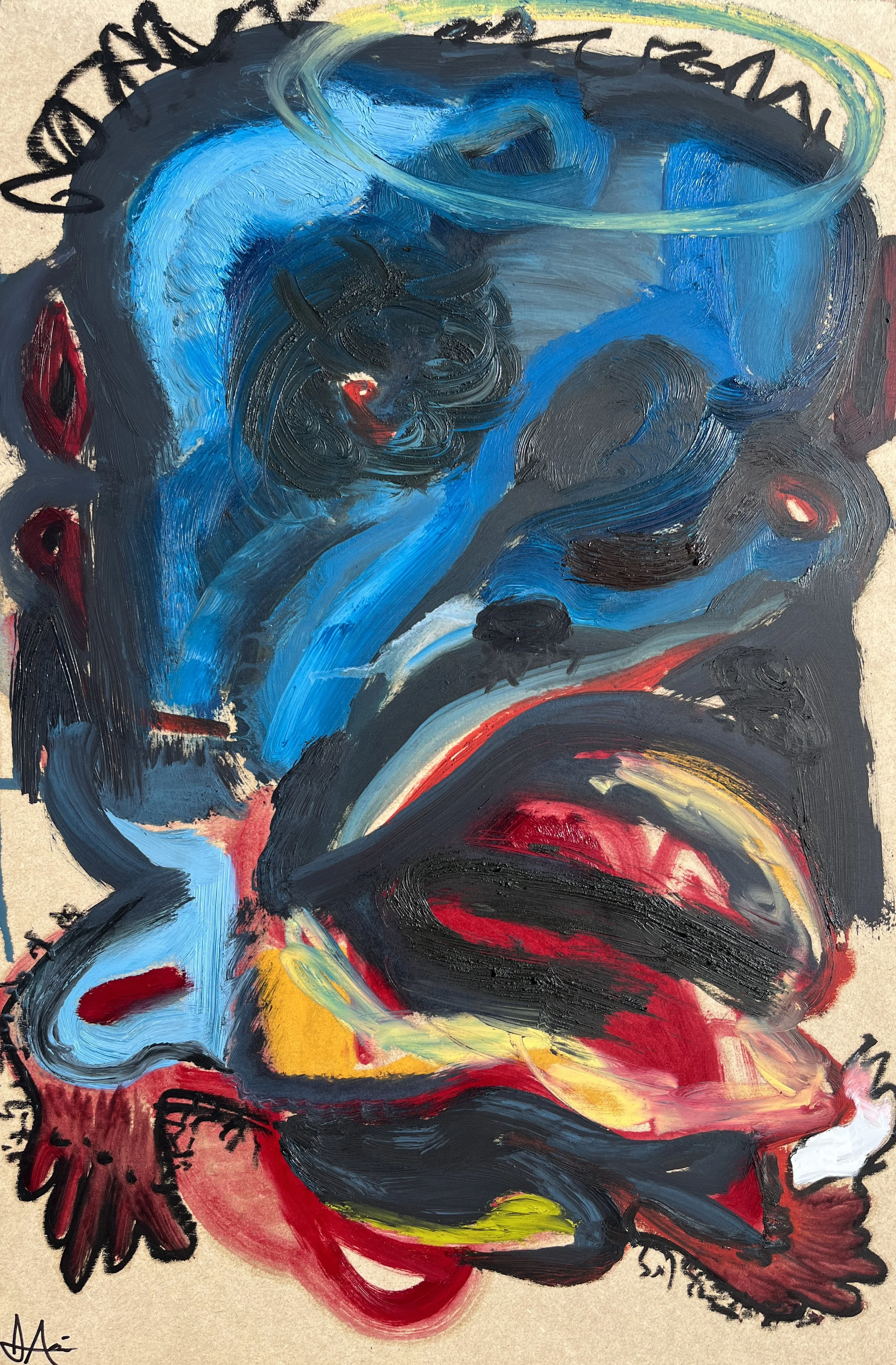 Death Head #1, 16_ x 24_, Oil and Pastel on Wood Panel.jpg