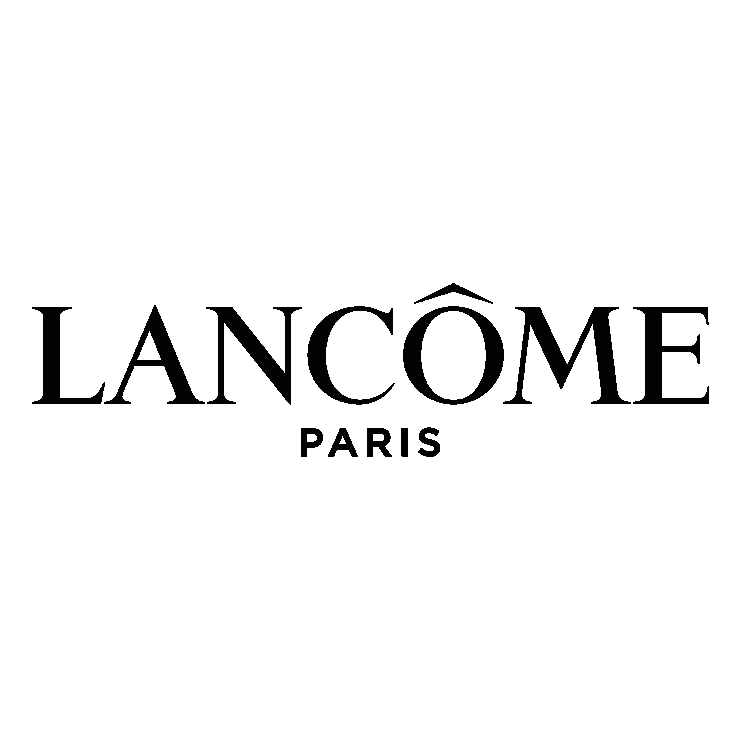 Logo 'LANCOME' in black uppercase letters on a white background.