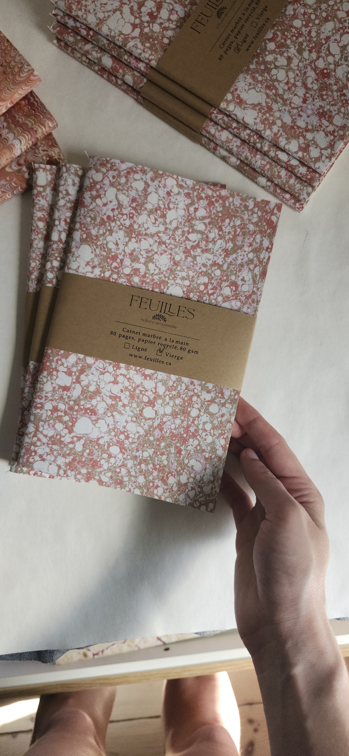 Carnet sablé rouge