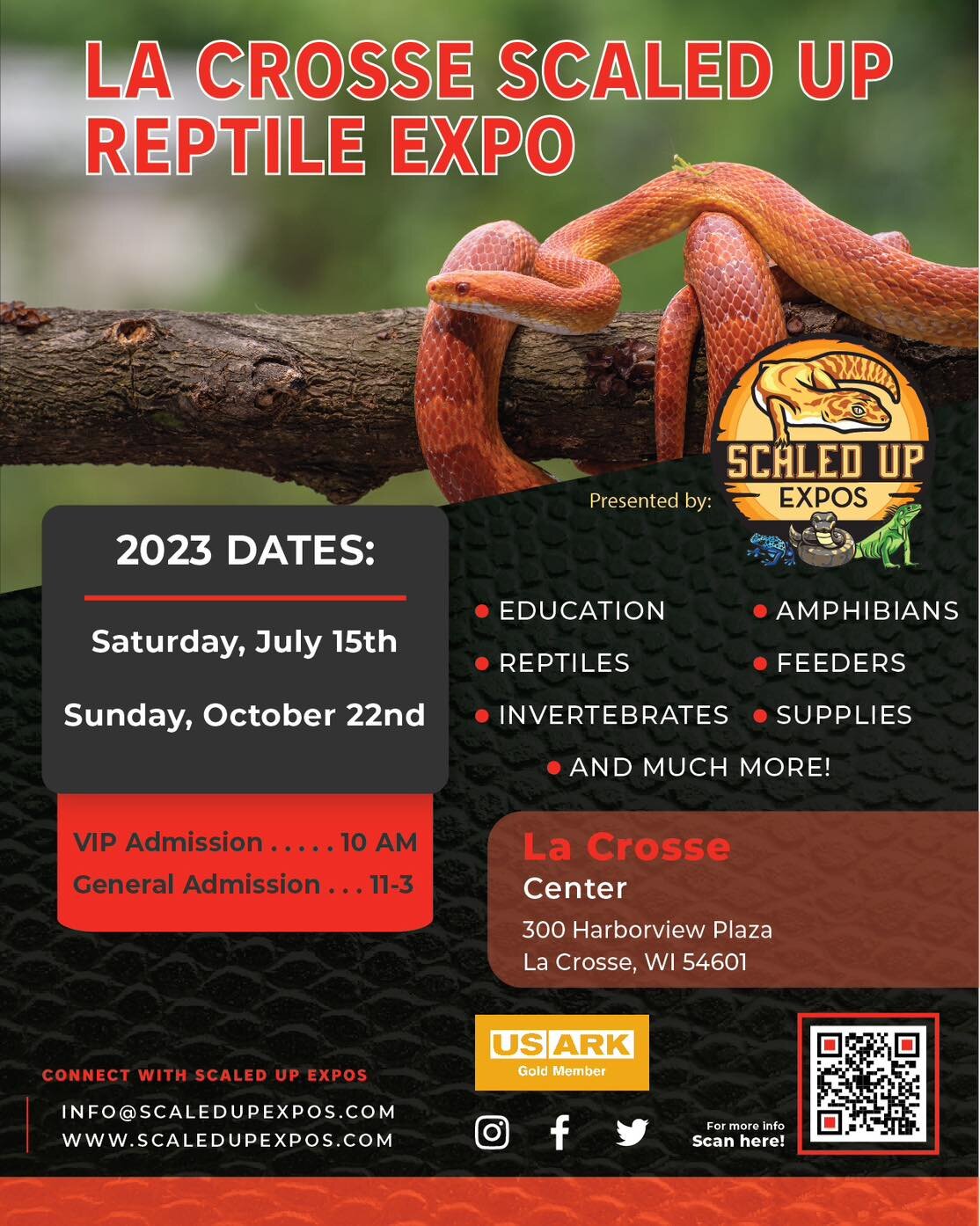 .
🎉LA CROSSE, HERE WE COME!! 🎉
.
.
.
#ScaledUpExpos #SURE2023 #ScaledUpReptileExpo #ScaledUp #GreenBay #Wausau #FondDuLac #LaCrosse #Wisconsin #WisconsinReptiles #ReptileExpo #ReptileShow #WisconsinReptileExpo #WisconsinReptileShow #ReptilesofInsta