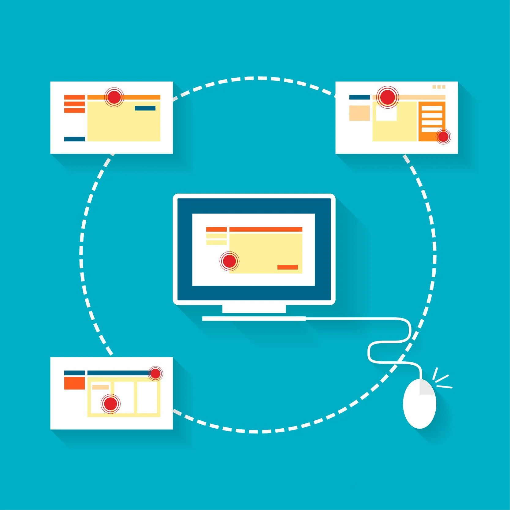 Website traffic flowing through pages to improve conversions for small businesses.