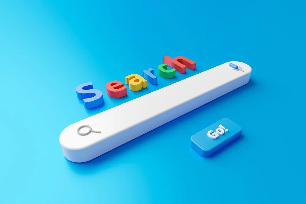 Search bar illustration representing local SEO and online visibility for small businesses.