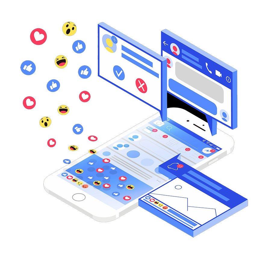 Visual representing social media marketing strategy for small businesses using content, engagement, and messaging to attract customers