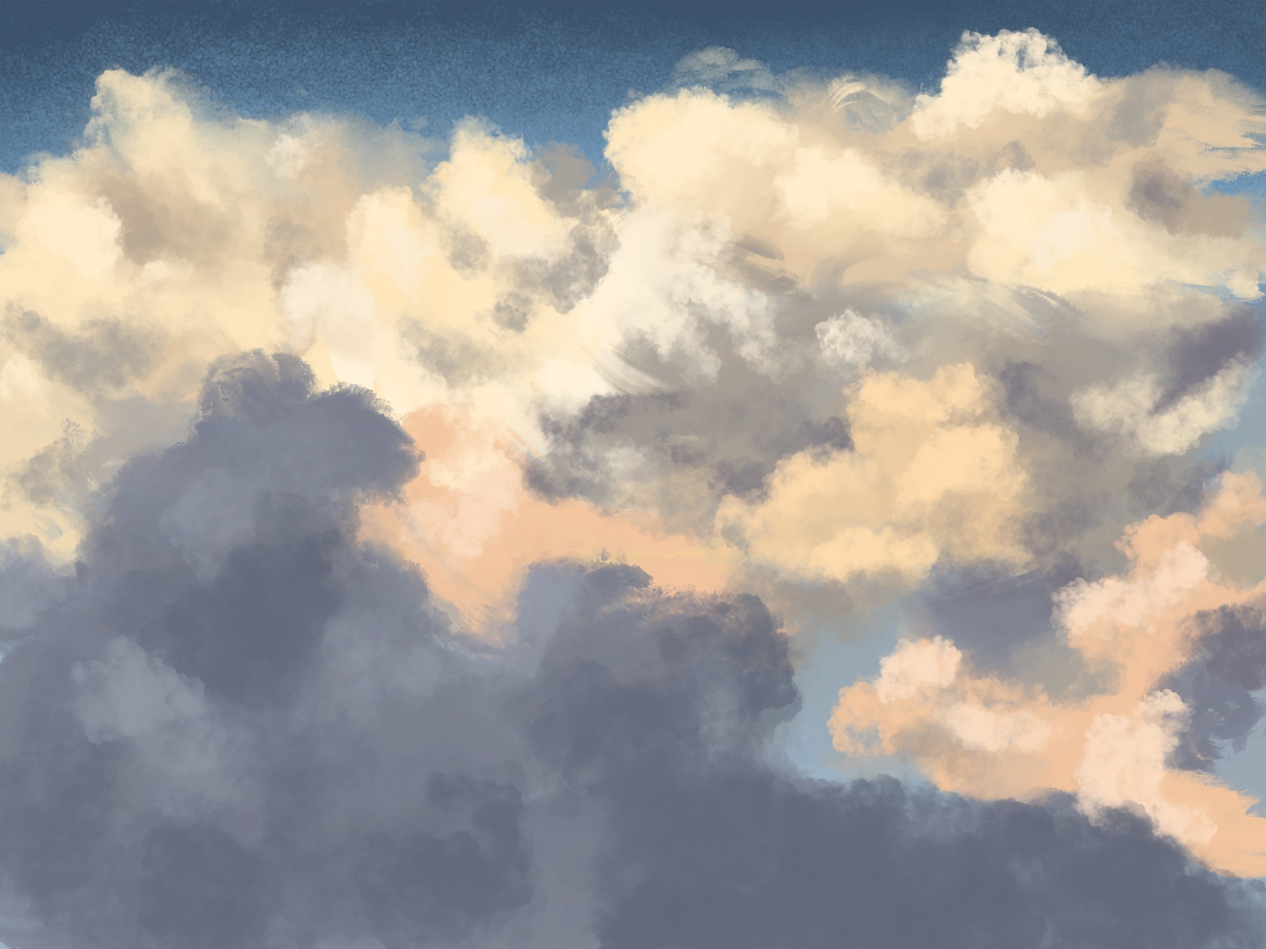 Clouds Arent White Gouache Painting 