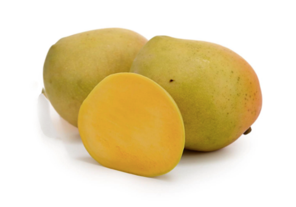 Two whole apples and a sliced apple, showing yellow flesh, on a white background.