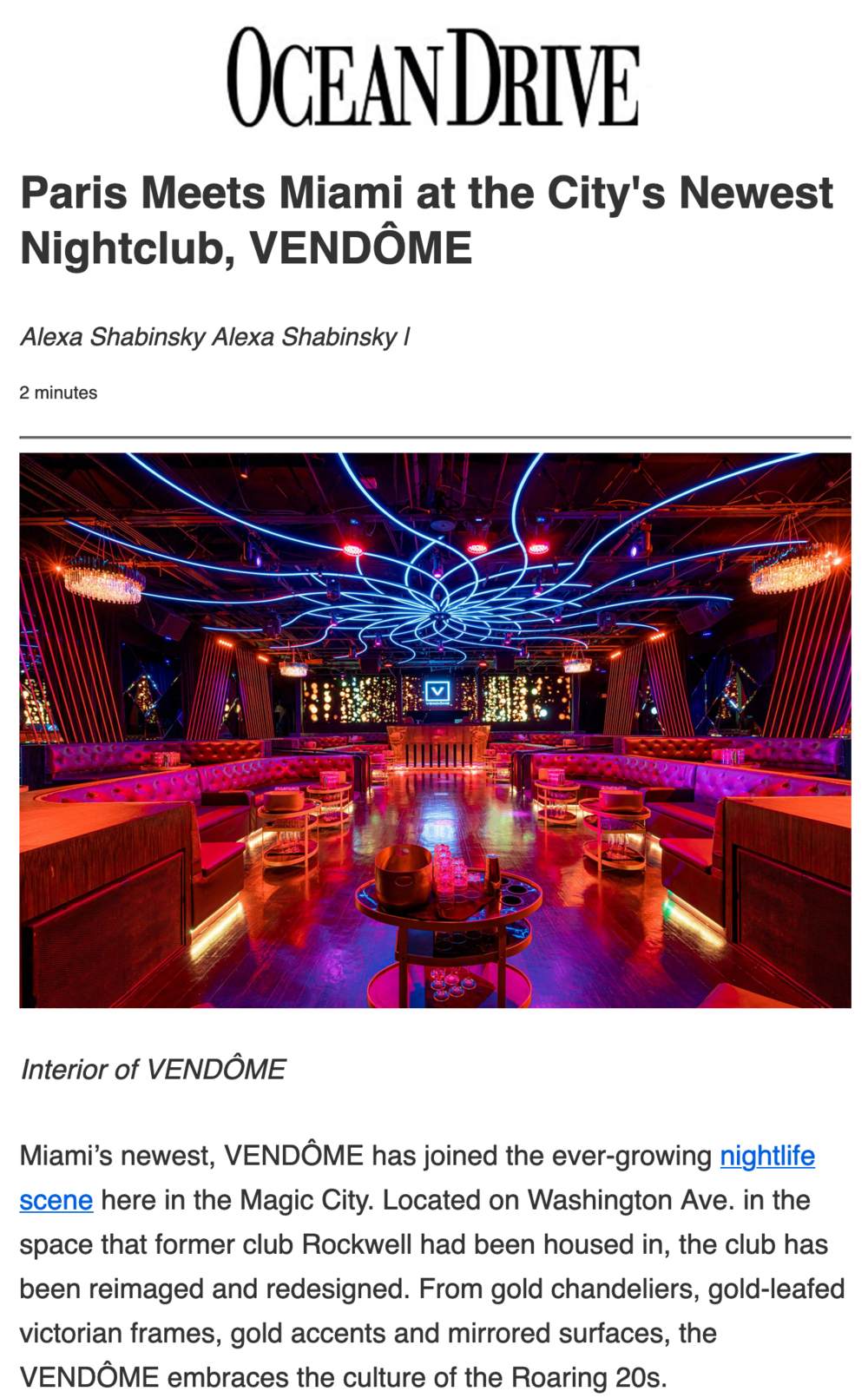 VENDÔME - Miami's Hottest New Nightclub