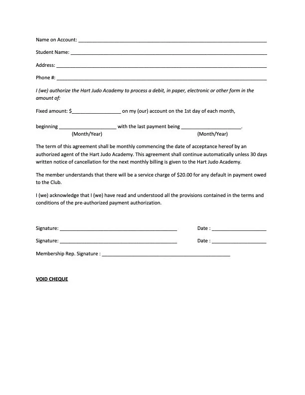Pre authorized Debit Form Hart Judo Academy pre-authorized-debit-form-hart-judo-academy