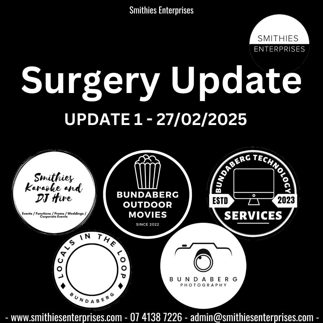𝗦𝗨𝗥𝗚𝗘𝗥𝗬 𝗨𝗣𝗗𝗔𝗧𝗘 - 𝗨𝗣𝗗𝗔𝗧𝗘 𝟭 | 𝟮𝟳/𝟬𝟮/𝟮𝟬𝟮𝟱

I will be undergoing surgery on Monday, March 3rd, at 6:00 AM, which is expected to last for approximately 8 hours and 45 minutes. My surgeon has advised that I will be back in Bunda