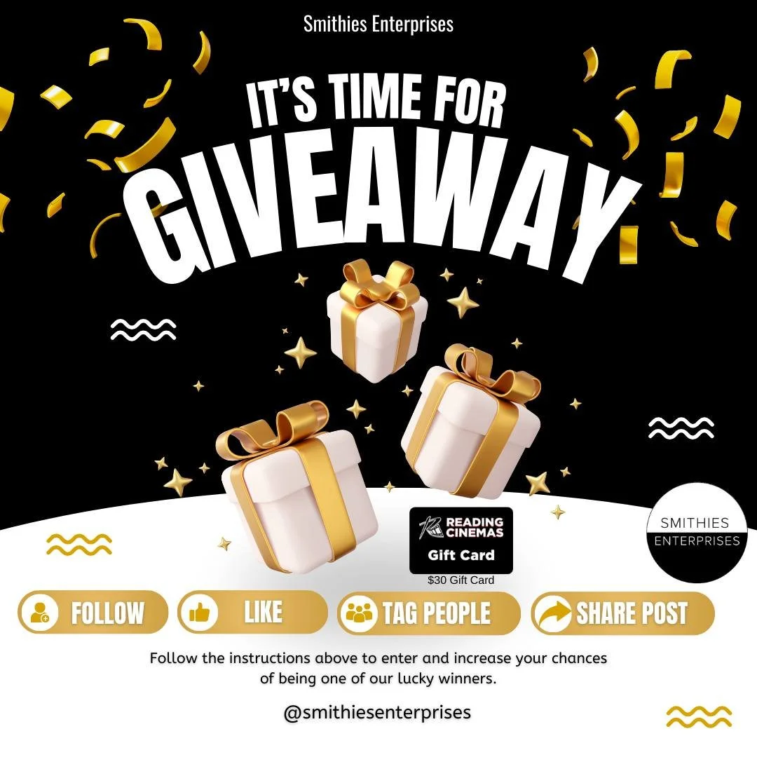 **Exciting Giveaway Opportunity!**

We are thrilled to offer you the chance to win a $30 @readingcinemasau Gift Card!

Participating is easy&mdash;just follow the simple steps below:

1. Follow our Smithies Enterprises page
2. Like our Smithies Enter