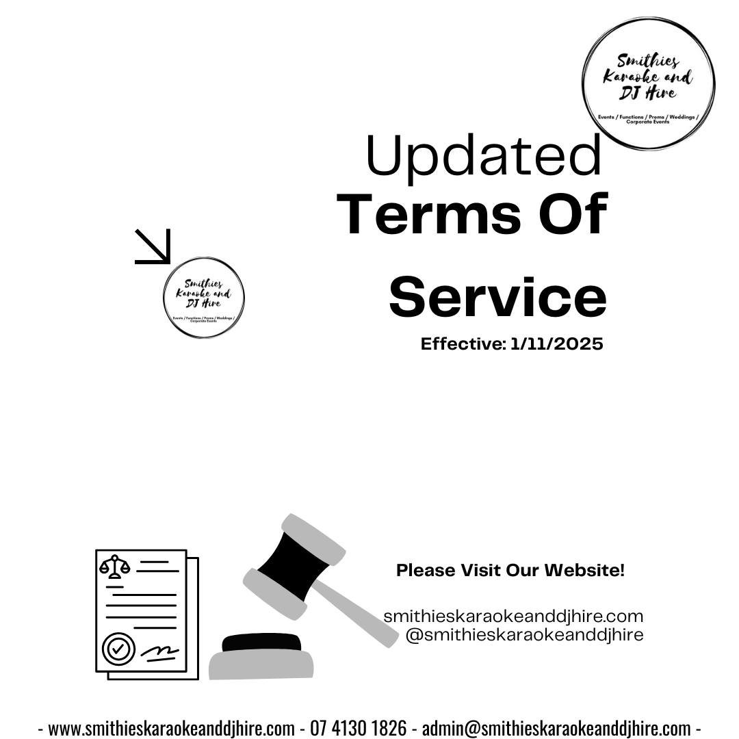 📄 Updated Terms of Service Policy 📄

We have updated our Terms of Service Policy to include important new sections focused on the safety and wellbeing of our staff and procedures relating to weather conditions.

🆕 What&rsquo;s Been Added:

New cla