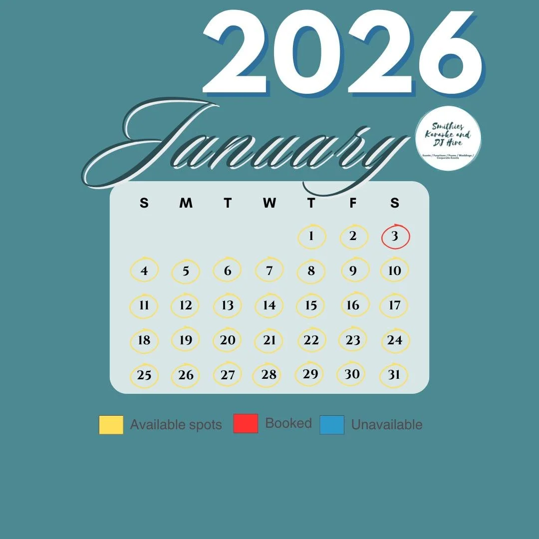 📅 Bookings Now Open for 2026!

We&rsquo;re already looking ahead to an exciting year of events in 2026, and bookings are officially open! 🎉

✨ January 2026 is filling up fast &mdash; make sure to secure your date early to avoid missing out.
⚠️ Plea