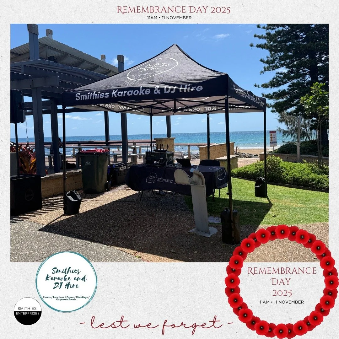 🌺 Remembrance Day 2025 &mdash; Bargara Foreshore 🌺

Today, our team at Smithies Karaoke &amp; DJ Hire was honoured to provide our audio and event support services for the Remembrance Day 2025 ceremony held at the beautiful Bargara Foreshore.

This 