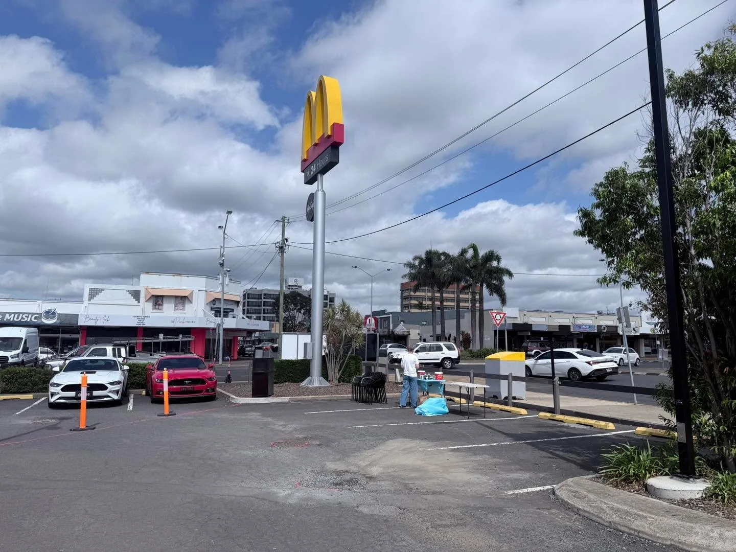 All setup for McHappy Day on Mcdonalds on Targo St! 

Come down for some karaoke! Here til 2pm