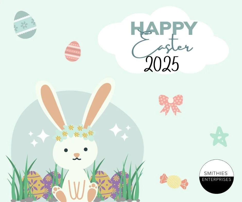 🌸🐰 Hoppy Easter from All of Us at Smithies Enterprises! 🐣💼

Wishing you a season filled with sweet treats, sunshine, and just enough chocolate to make you question your life choices. May your day be egg-stra special, and your inbox remain blissfu